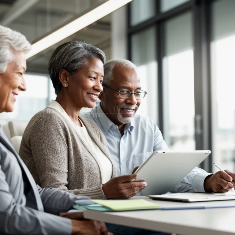 Retiree discussing insurance options with an advisor